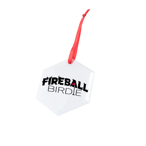 Fireball Birdie Hexagonal Glass Ornament
