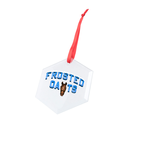 Frosted Oats Hexagonal Glass Ornament