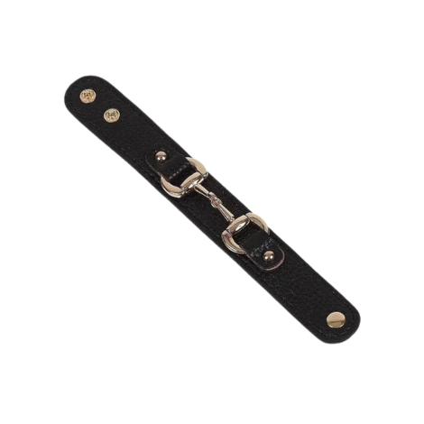 Leather W/Gold Tone Snaffle Bit Bracelet