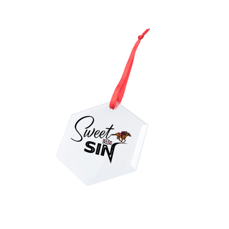 Sweet as Sin Hexagonal Glass Ornament